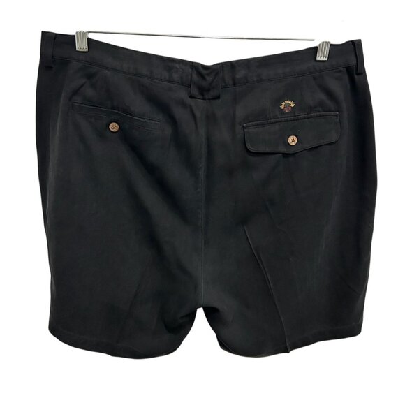 Tommy Bahama Mens Black Silk Pleated Shorts Size 40 - Picture 2 of 8